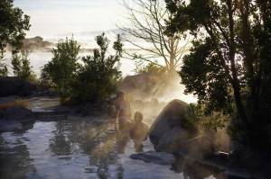 Rotorua hot pools enriched with sulphur