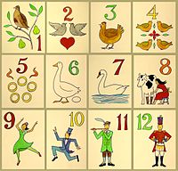 The 12 Days of Christmas folk song - pic via wikipedia.org