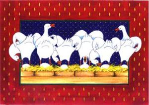 6 Geese laying - pic via ronwalls.blogspot.com -