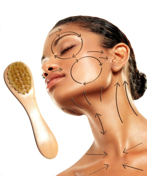 Dry brushing for your face - pic via www.skin-brushing.com