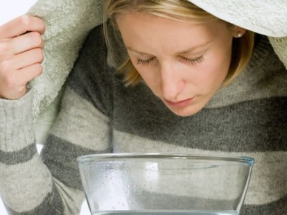 Steam inhalation - pic via www.tophealthremedies.com