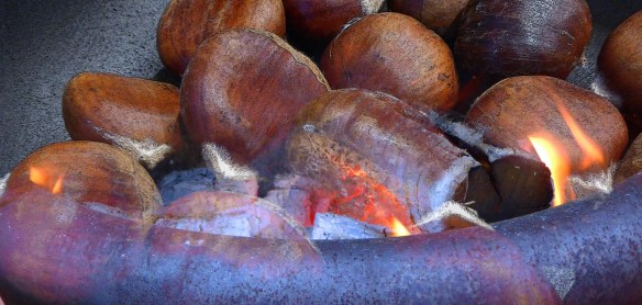 open fire - chestnuts - yum!
